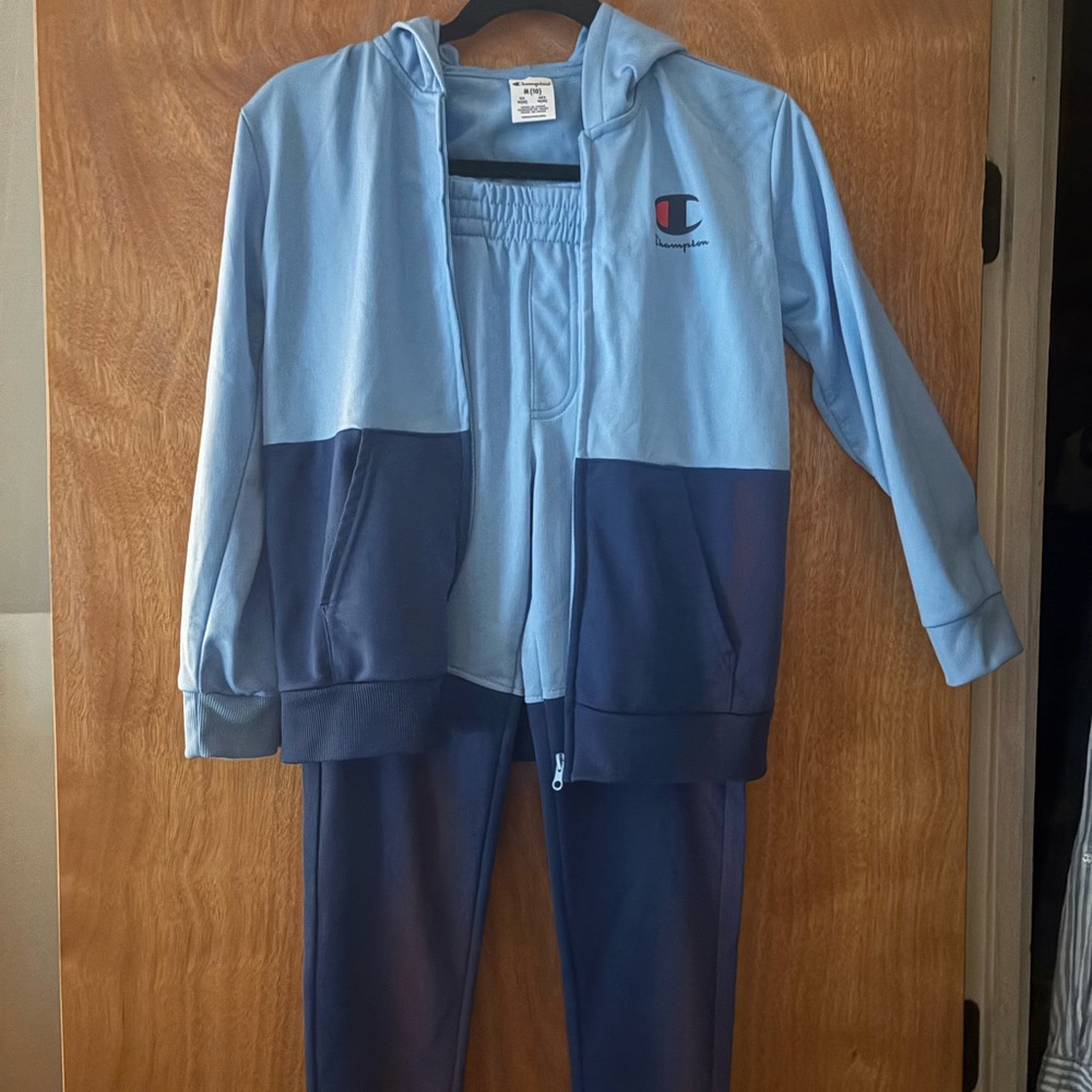 Champion Light Blue & Navy Jacket with Logo Tag